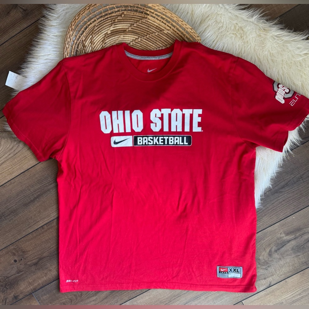 Nike Red Ohio State Buckeyes Basketball T-Shirt Men’s Size XXL